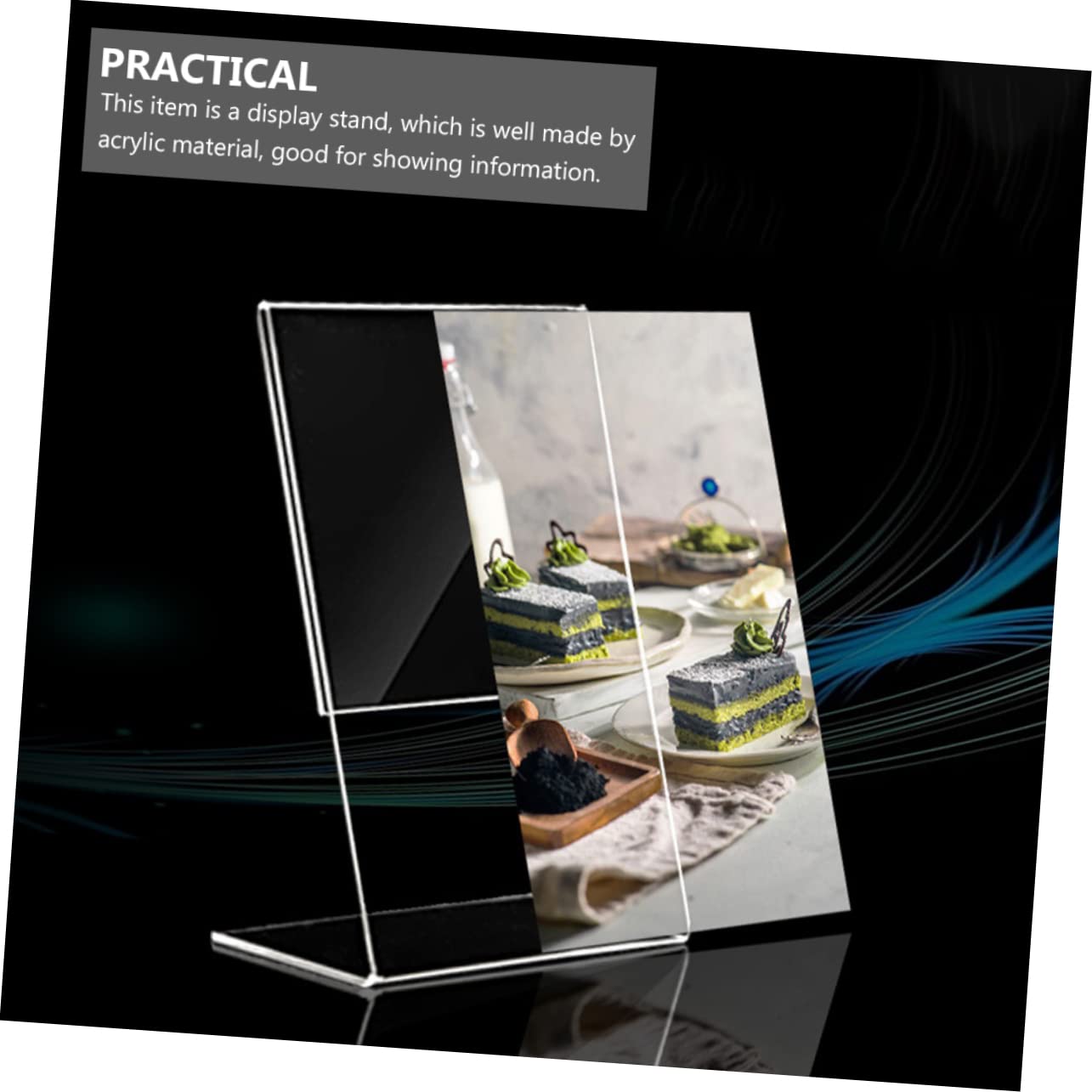 OUNONA 2pcs Display Stand Clear Poster Stand Desk Sign Display Stands Stand up Sign Holder Show Rack Table Sign Display Holder Brochure Holder Menu Frame Stand Menu Holder Acrylic