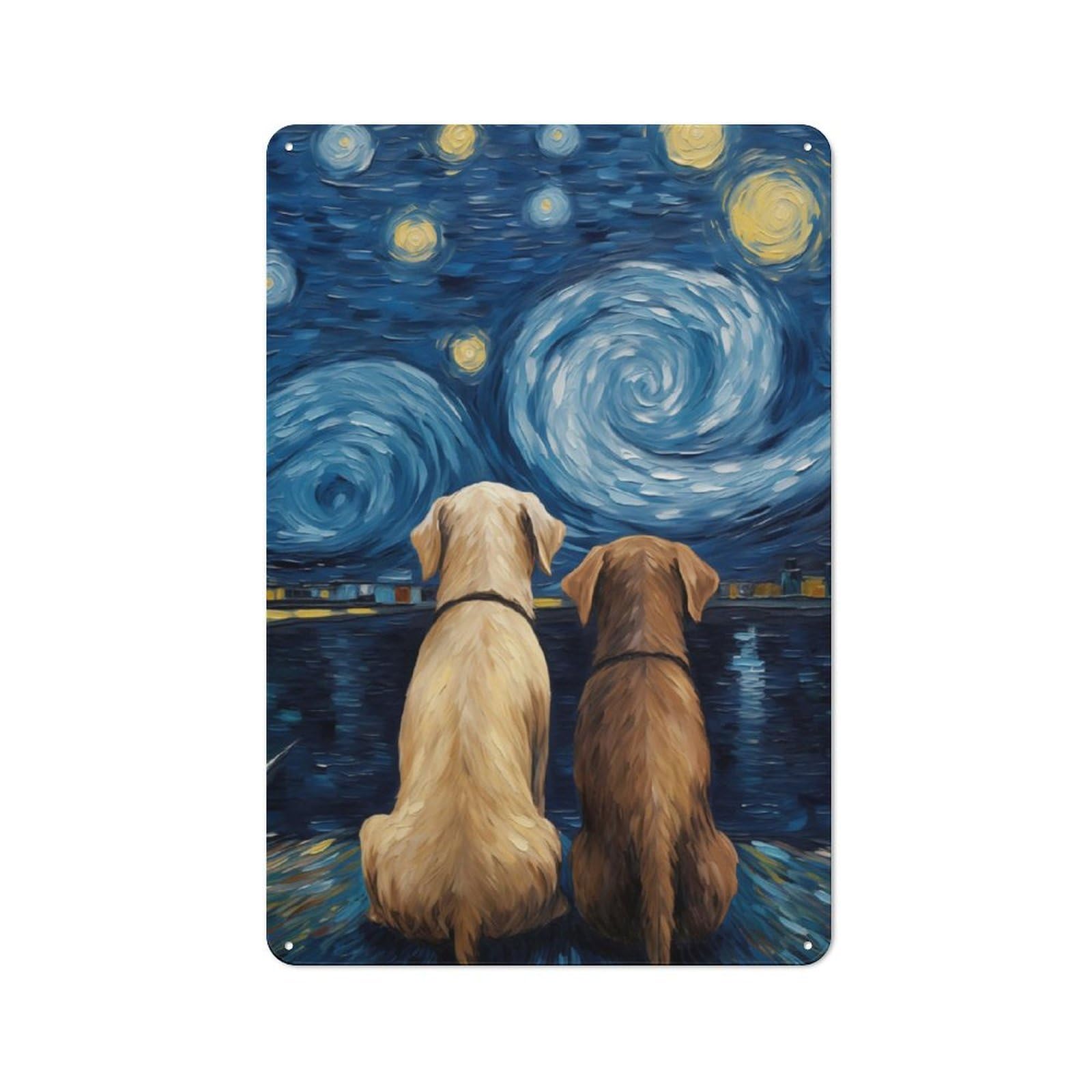 Junmoney Labrador Love Couple Country Style Kitchen Metal Sign 30X20cm Featuring Diner Style Decor For Kitchen, Cafe, Pantry Or Dining Room