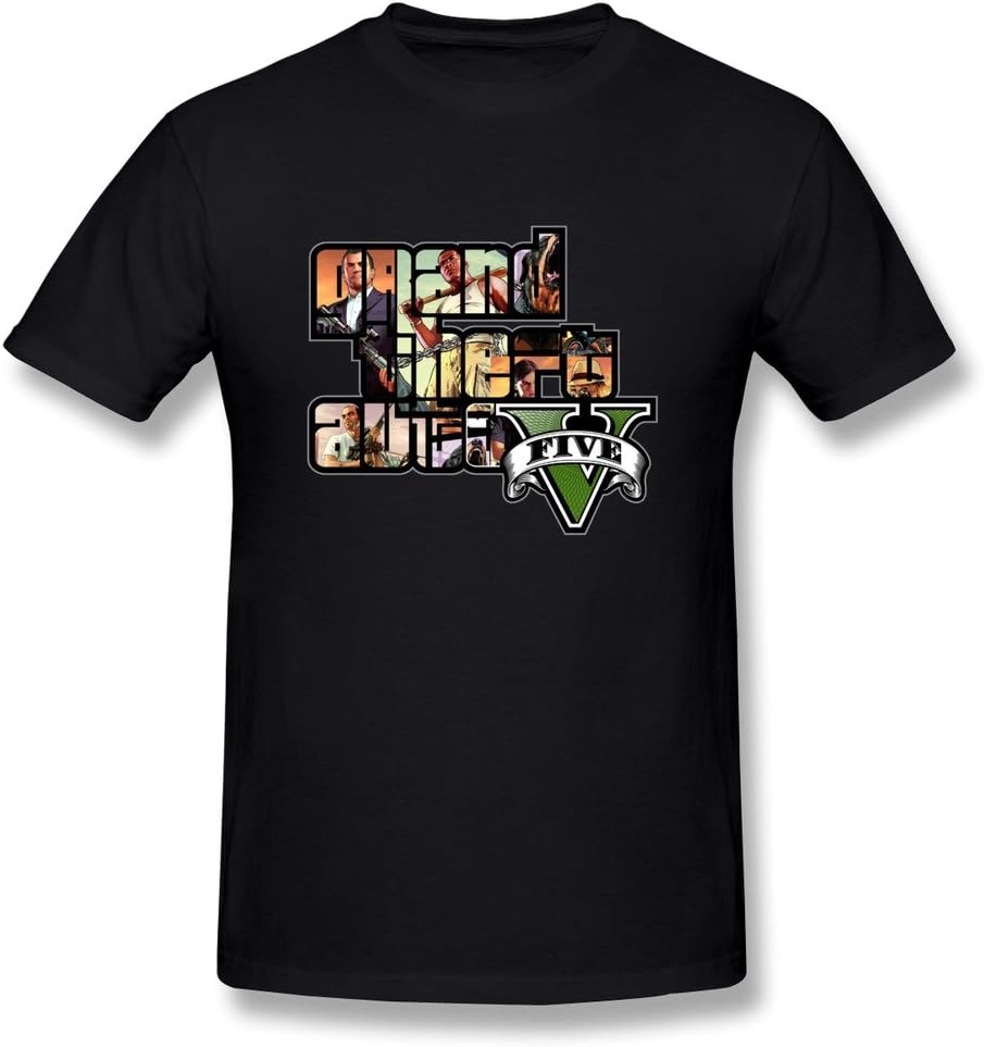 Popular Printing Men's GTA 5 Grand Theft Auto V Game Logo Tee Shirt Apparel