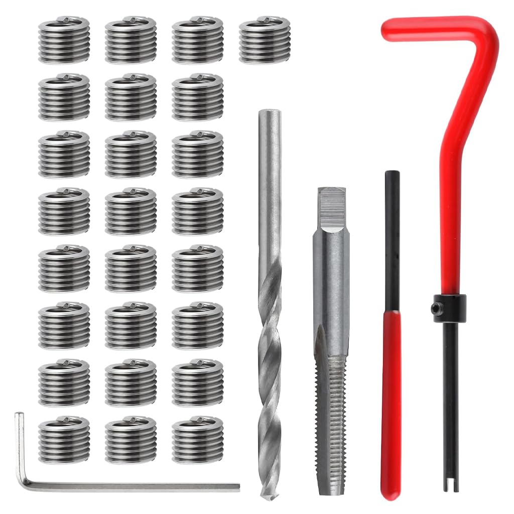 STHIRA® M6 Thread Repair Kit Metric 6x1 Helicoil Insert Kit with HSS Drill Bit, Tap, Stainless Steel Thread Inserts & Installation Tools for Automotive & Metal Repair-image-25