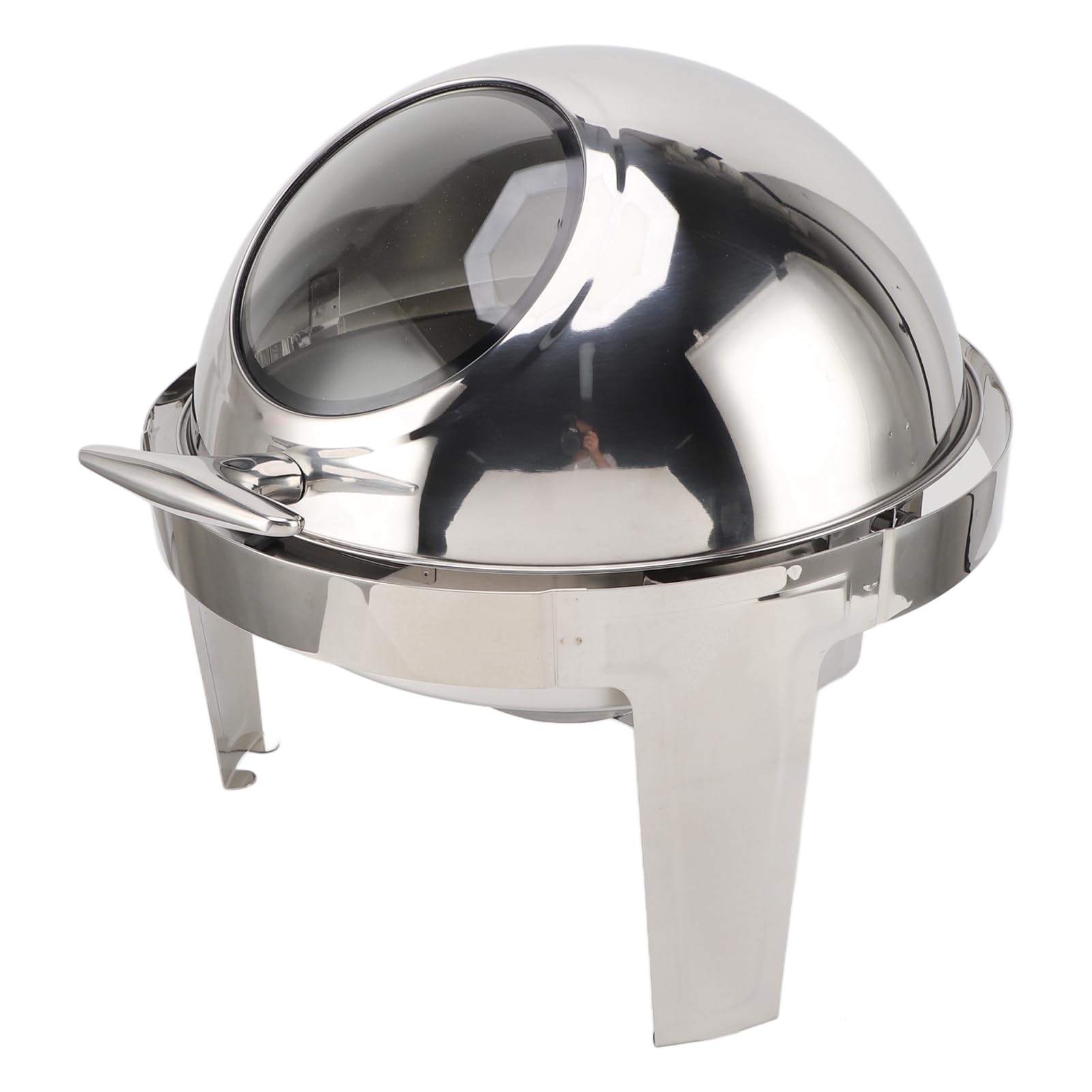 Haofy Scaldavivande in Acciaio Inossidabile 6L con Coperchio in Vetro Visibile e Ammortizzazione Idraulica per Hotel, Ristoranti, Buffet, Colazione, Matrimoni, Feste