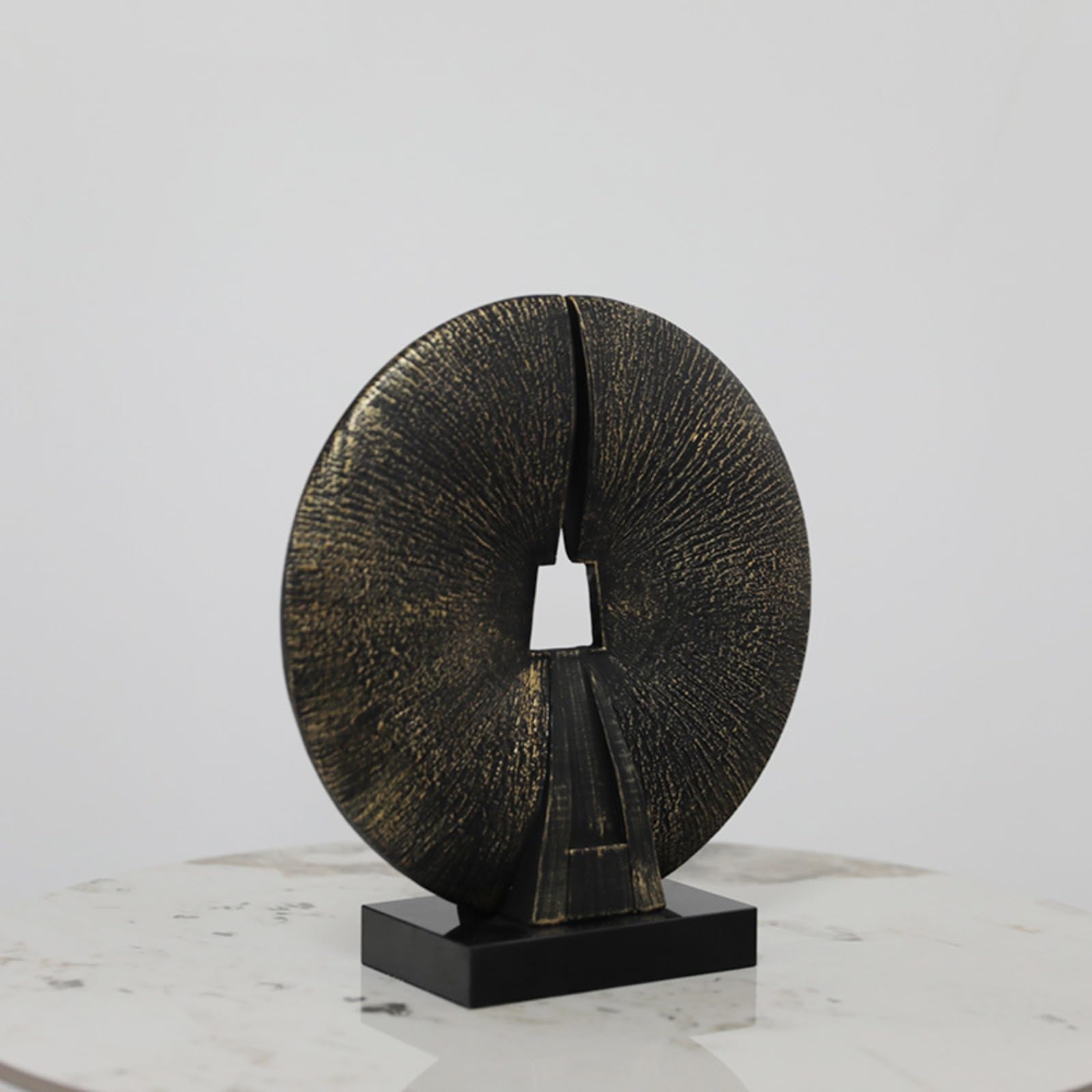 Tischskulptur mit Sockel dekorativ Resin-Skulptur modern Skulptur mit Sockel für Eingangsbereich, Schwarz, 29 10 33CM