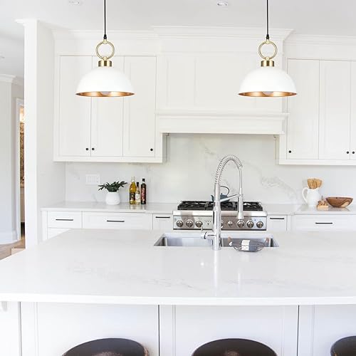 Miniatura 5 de ALICE HOUSE AL577910-P1 - Lámpara colgante de 10 pulgadas de oro blanco de mediados de siglo, moderna lámpara colgante para comedor, cocina,