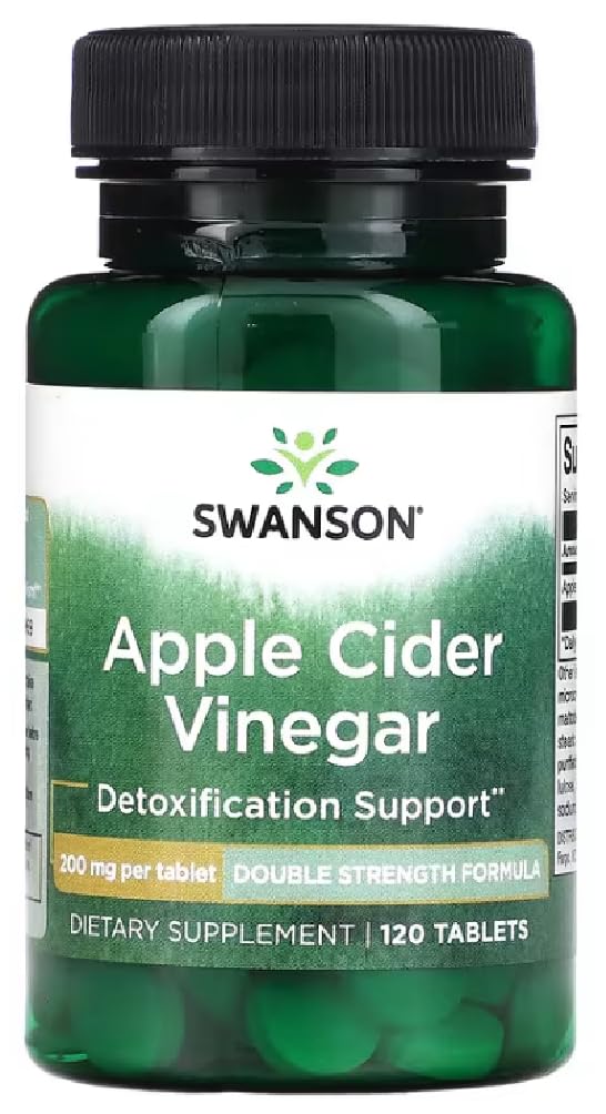 Swanson - Apple Cider Vinegar 200 mg | Hochdosiert für Verdauung und Stoffwechsel - 120 Tabletten