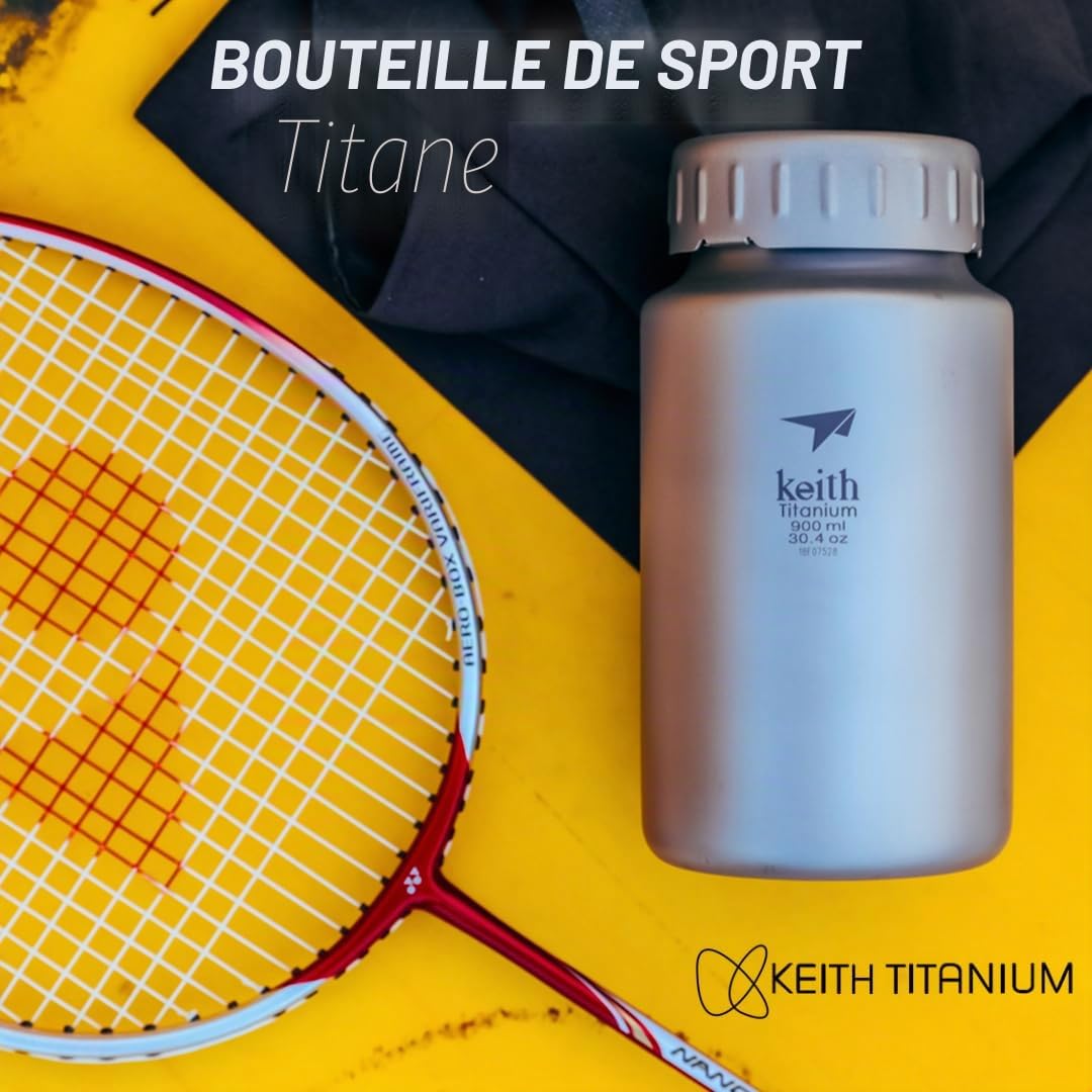 Keith Bouteille d'Eau en Titane Avec Bouchon à Baïonnette, Ti3032, 400ml – Gourde de Voyage Pour Eau, Thé et Café, Idéale Pour l’Hydratation en Plein Air, Camping et Randonnée (18.0x9.2x7.3)