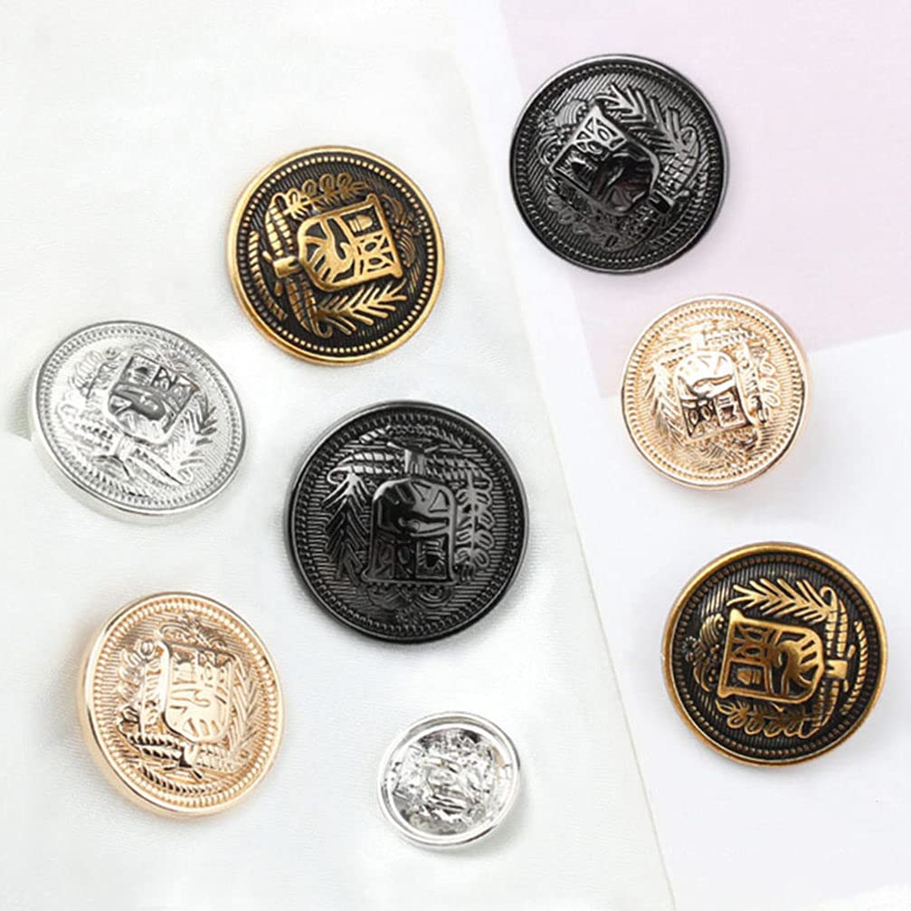 Set 30 Bottoni In Lega Di Zinco Oro Opaco – 3 Misure (15,20,25 Mm) Per Cappotti E Abiti Eleganti