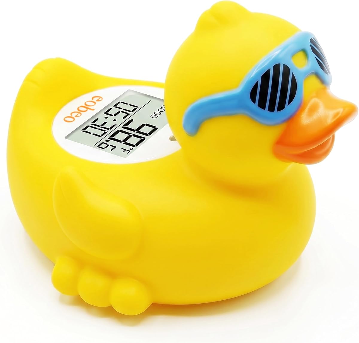 Termómetro de baño para bebés, Termómetro de agua para bebés con pato flotante | Pantalla buena/fría/caliente, alarma LED y sonora, alerta de alta temperatura ajustable, precisión de ±1°F, pato IPX7 sin BPA para baños de recién nacidos