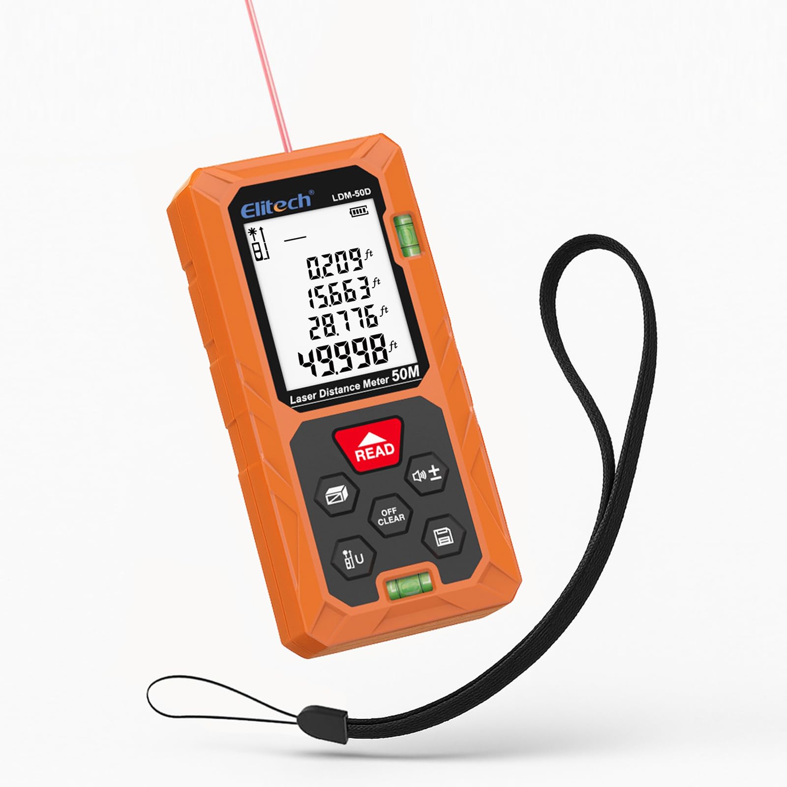 Voorkant view of Elitech LDM-50D Laser Distance Meter