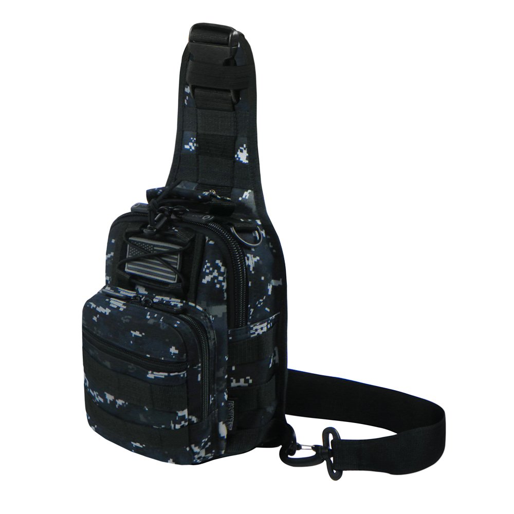 East West U.S.A RTC517 Tactical Sling Chest Utility Shoulder Bag, Navy Camo