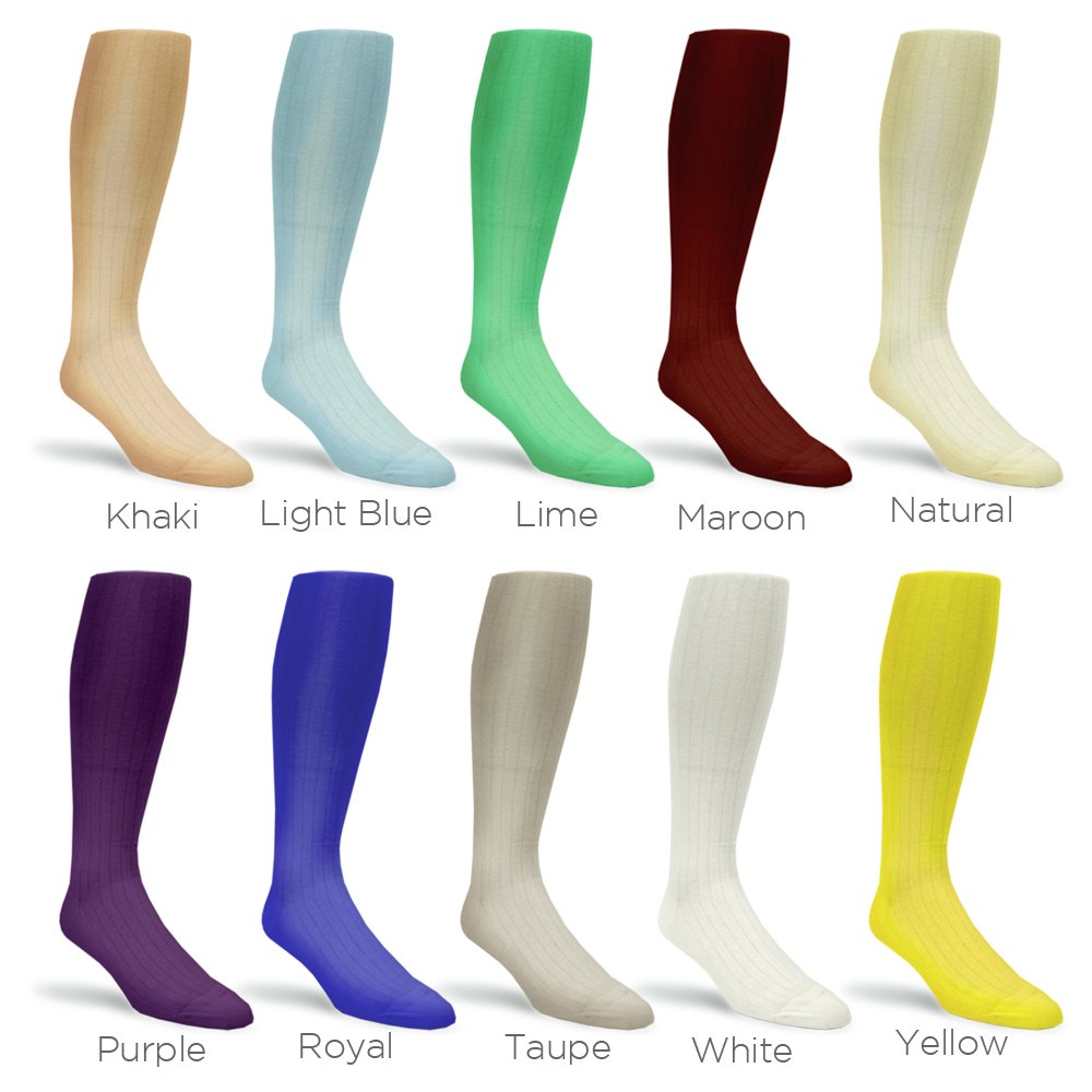 Golf Knickers Color sólido, sobre la pantorrilla, calcetines de vestir, calcetines de golf, calcetines, paquete de paquete, Varios, Large