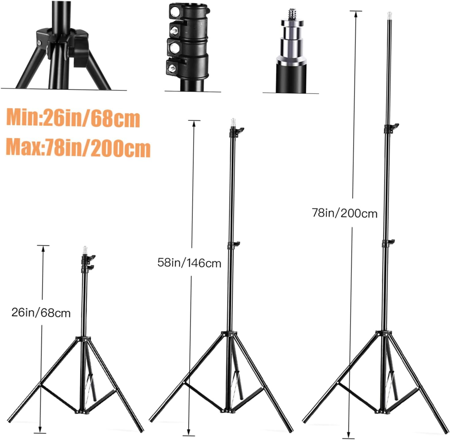 Uonlytech 1Set Softbox Lighting with Remote Control Dual Color Temperature Bulb Stand Softbox for Photography Video Recording Compact Portable Photo Equipment