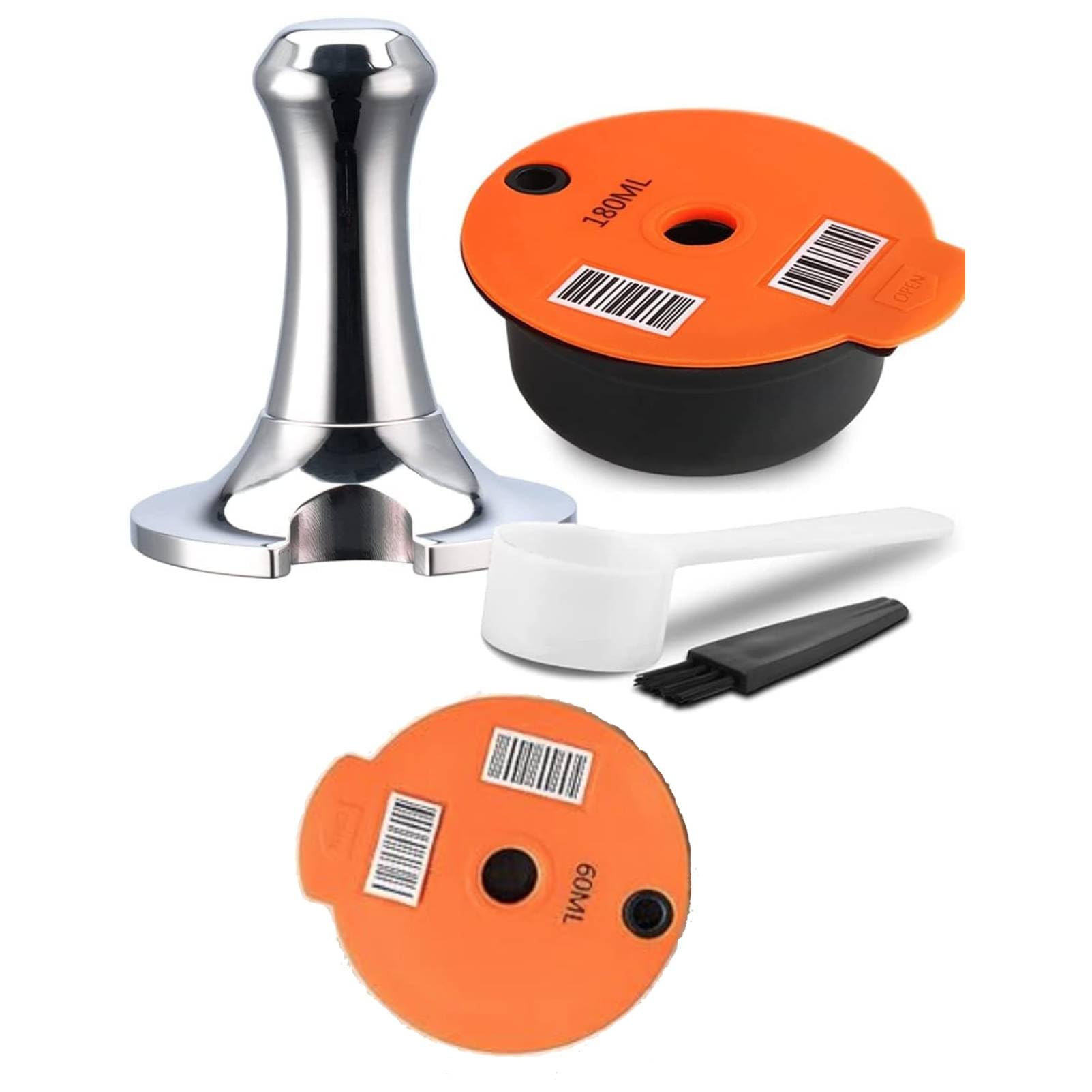 Refillable Coffee Capsules, Stainless Steel Coffee Pods Compatible with Tassimo Machines (180ML+60ML LID+Tamper) — image 1