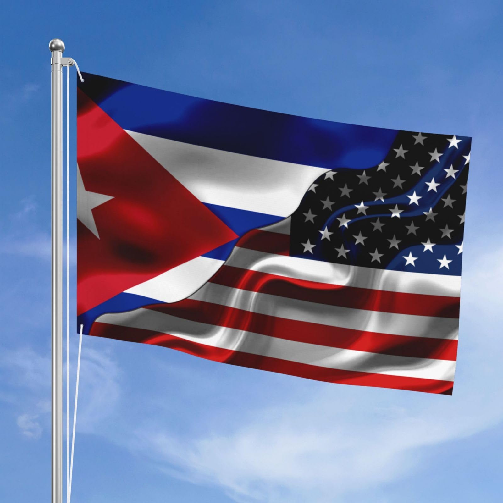 Cuba Cuban And Usa American Flag Flag 4x6 Ft Double-Sided Printing Thickened Three-Ply Fabric Outdoor Flags Banner Decorations