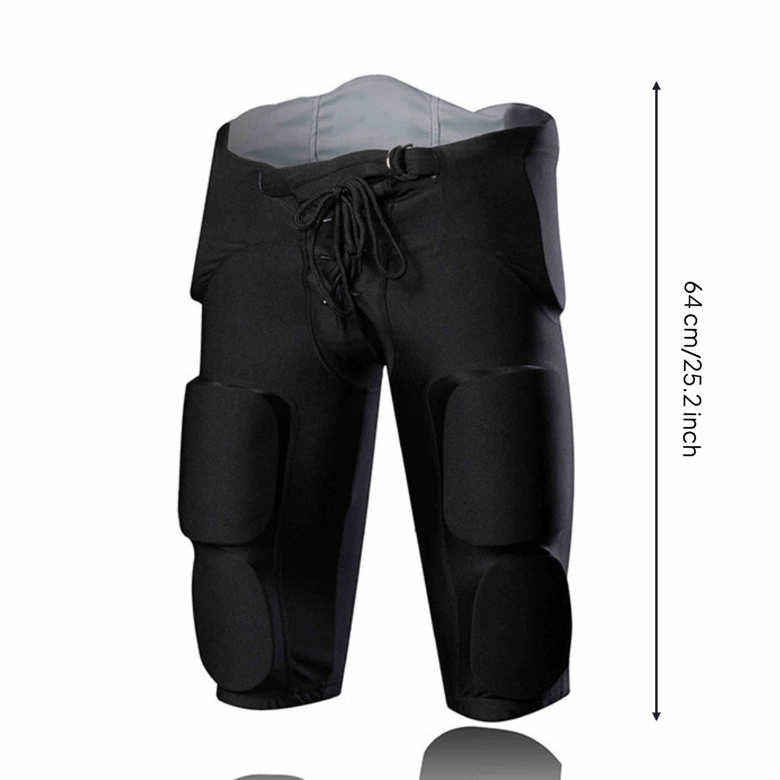 Milageto Schutzhose mit Polsterung an Hüfte und Oberschenkel gepolstert Protektorenhose mit Kordelzug elastisch Protektoren-Shorts Hüftpolster für Training, XL, Adult Black