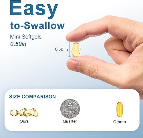 Miniatura 3 de Aceite de pescado Omega3 - Suplemento de ácidos grasos pequeñas cápsulas blandas - 180 unidades 1440 mg para corazón saludable cerebro ojos apoyo