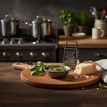Deconox Natural Acacia Tree Presentation and Service Board, Natural Acacia Board with Handle, Wooden Kitchen Chopping Board for Meat, Cheese, Bread, Vegetable and Fruit Serving Tray (26 * 35 * 1.5cm)