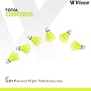 Vixen Nylon Shuttlecock Pack of 6 with Imported PU Cork Base | Medium Speed Shuttlecock | Durable Stable Flight for Indoor & Outdoor Practice (Rapid Fire) - Box gallery image
