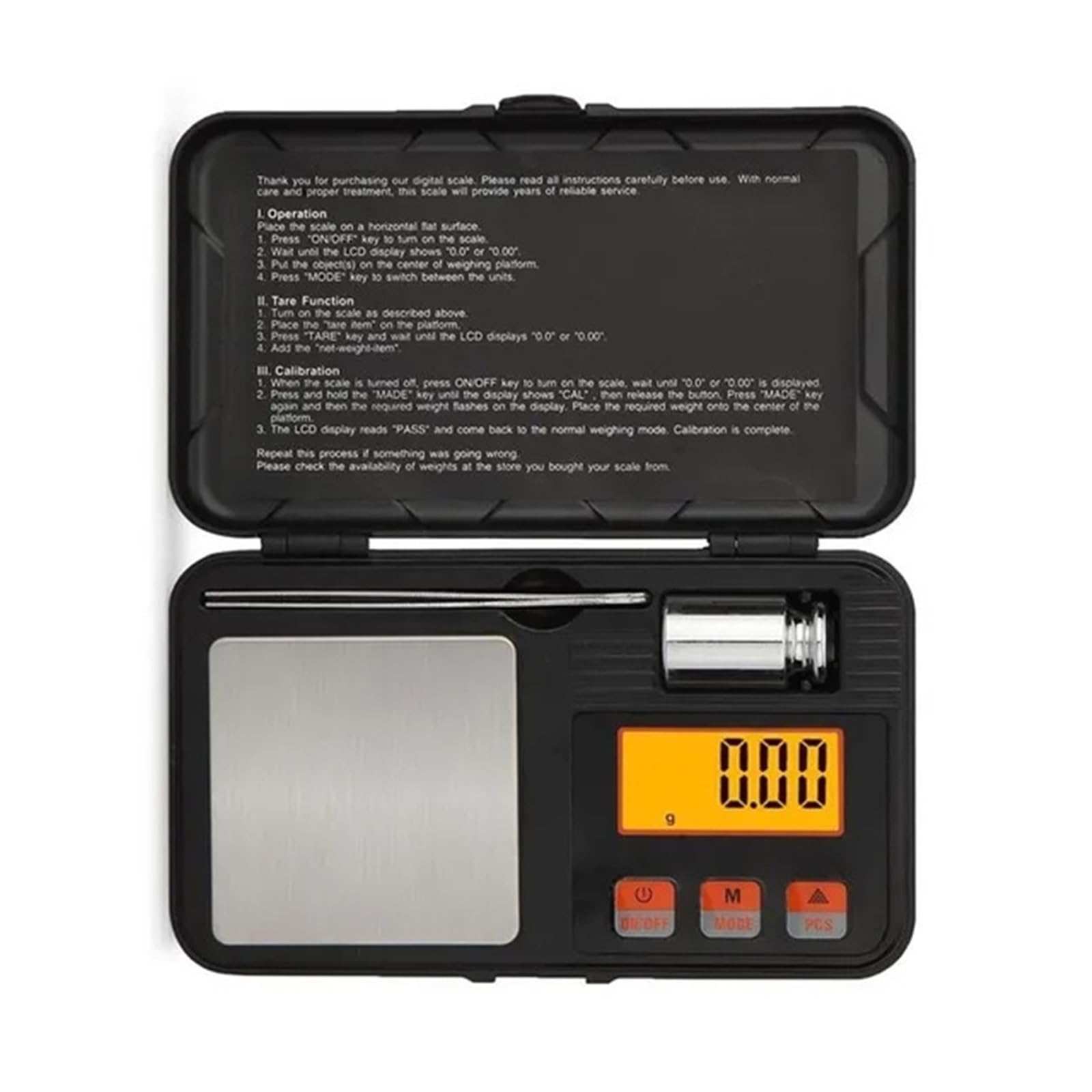 200g/0,01g 50g/0,001g Waga kieszonkowa Cyfrowa mini waga Kalibracja wagi Elektroniczna waga Wyświetlacz LCD z podświetleniem Wysoka precyzja(Jeden kolor-200g 0,01g