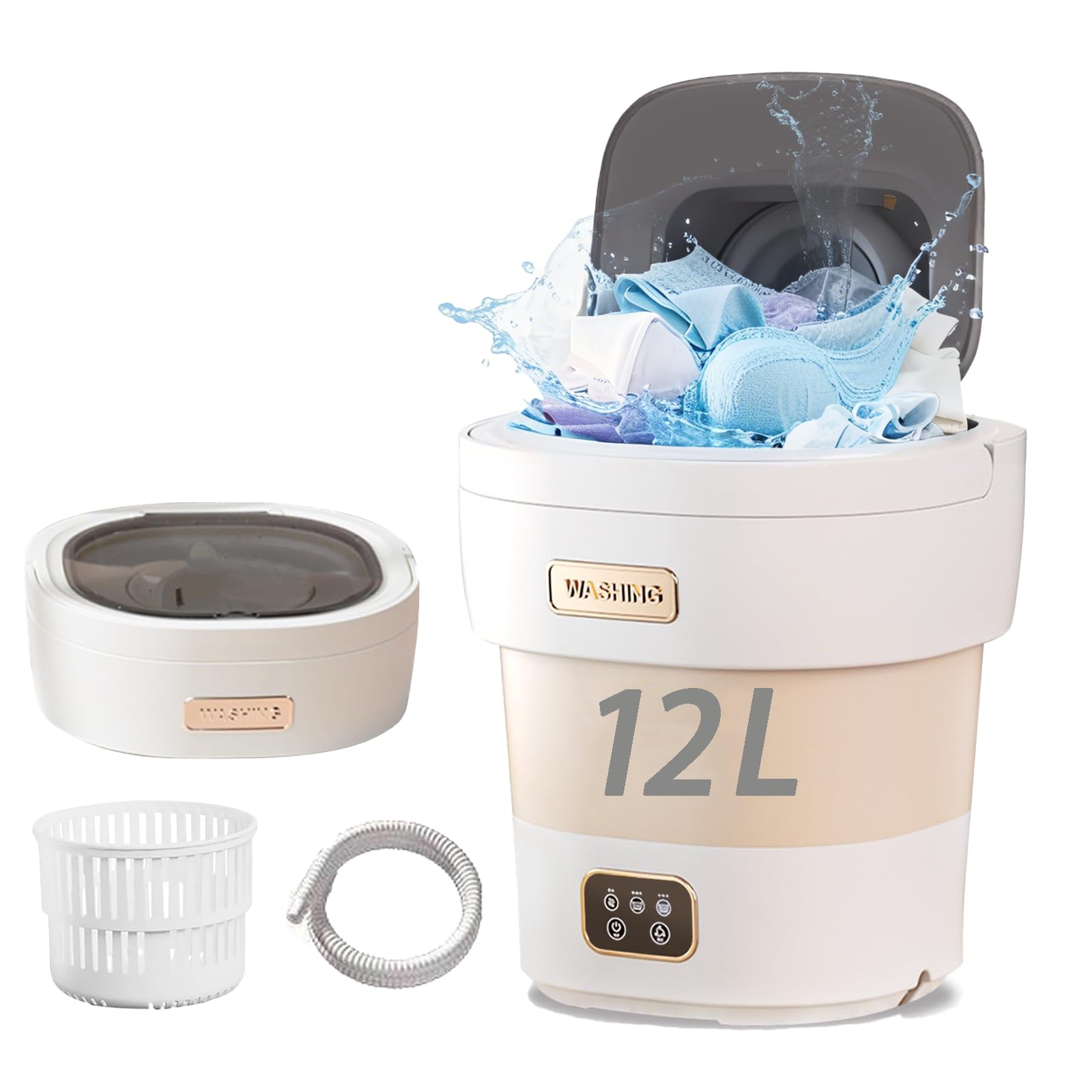 Amazon.co.jp: 【KPONE】 小型洗濯機 12L大容量 バケツ式 折りたためる