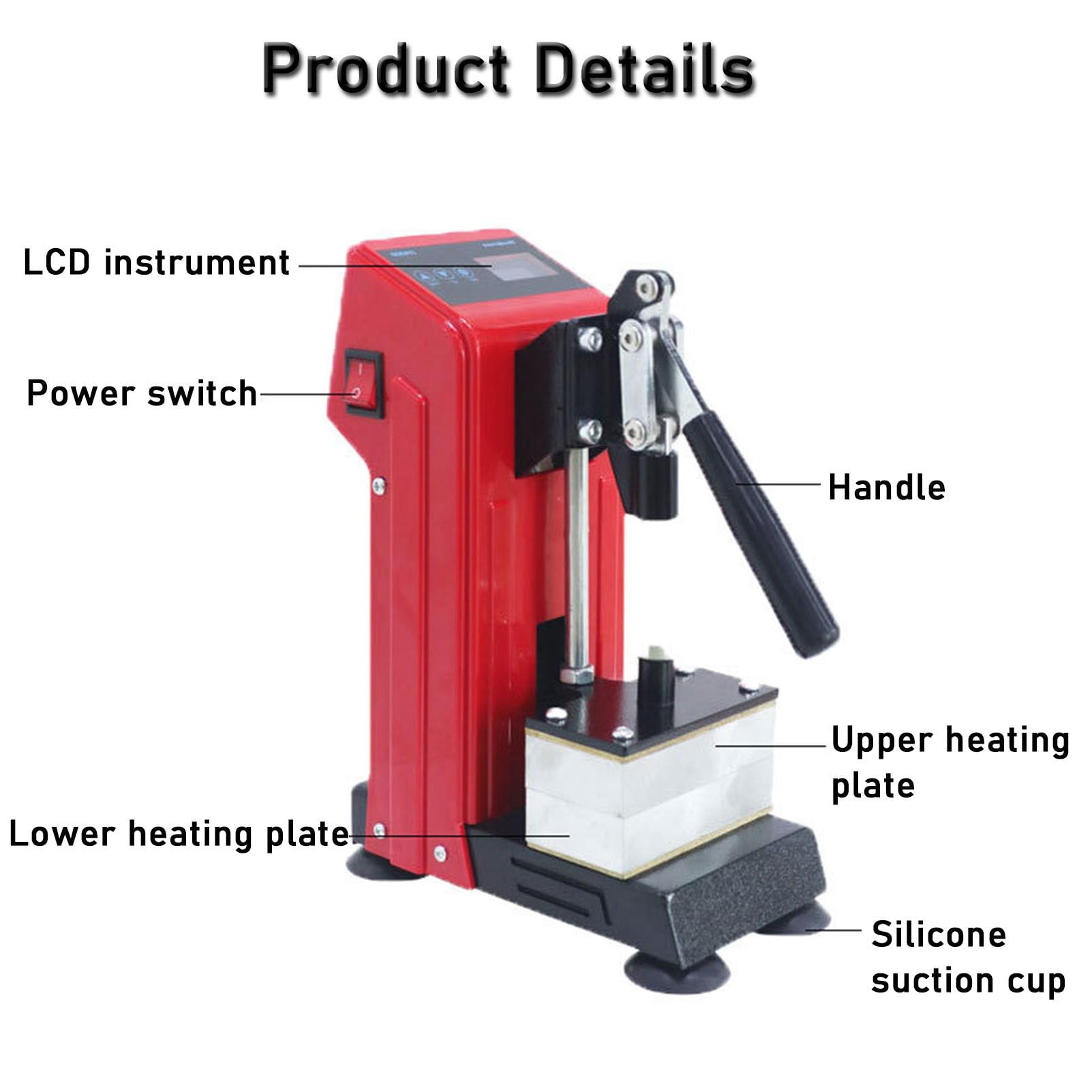 Pressa di calore per colofonia da 1 tonnellata ad alta pressione, doppio elemento riscaldante, 5,9 x 11,9 cm, controller LCD, stampa a sublimazione per estrazione di piante da fiore in pelle PU