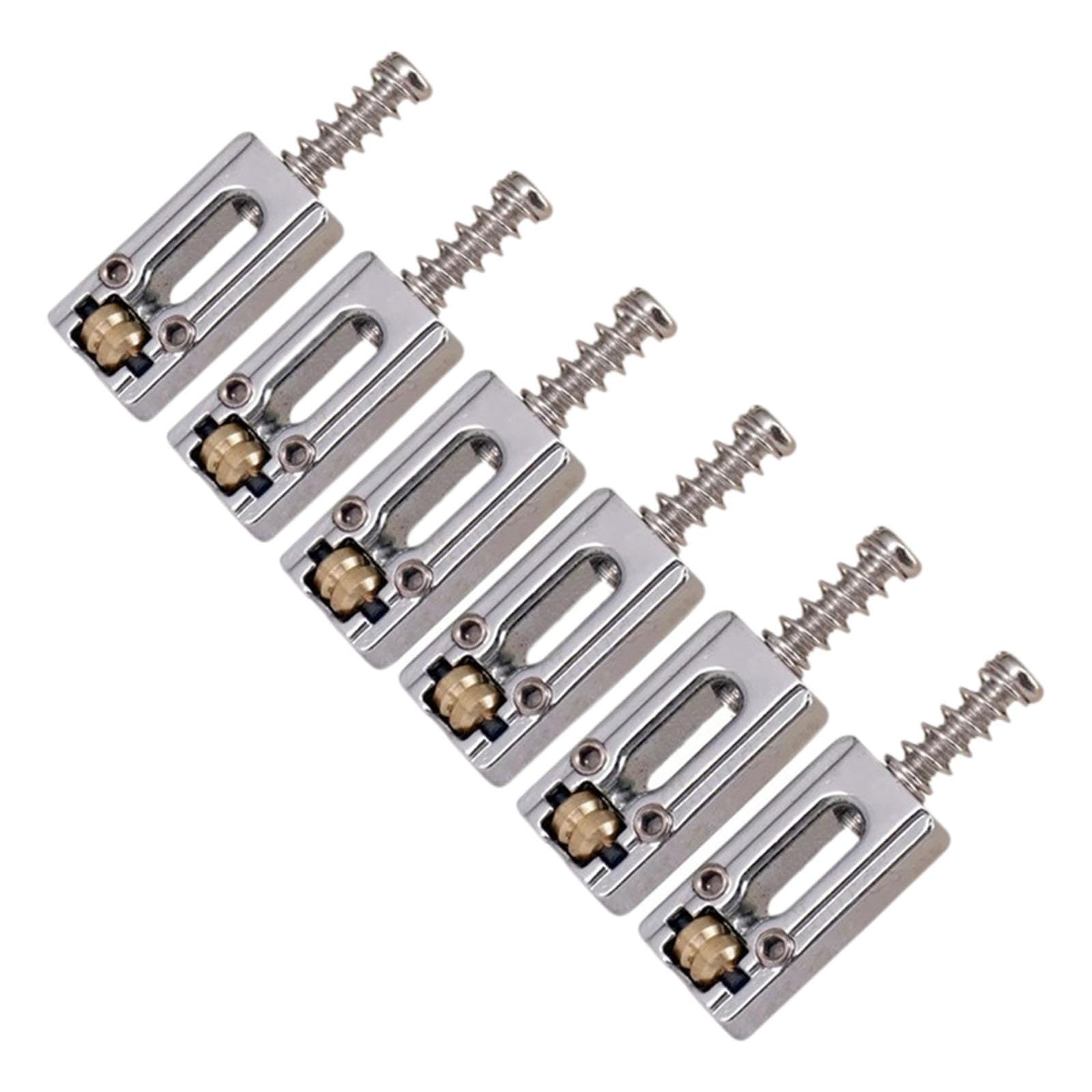 CALANDIS 6 Pieces Guitar Tremolo Bridge Saddle Repair Sturdy Easy Use Zinc Alloy Iron Silver | Saddles | Guitar Parts | Parts & Accessories-image-44