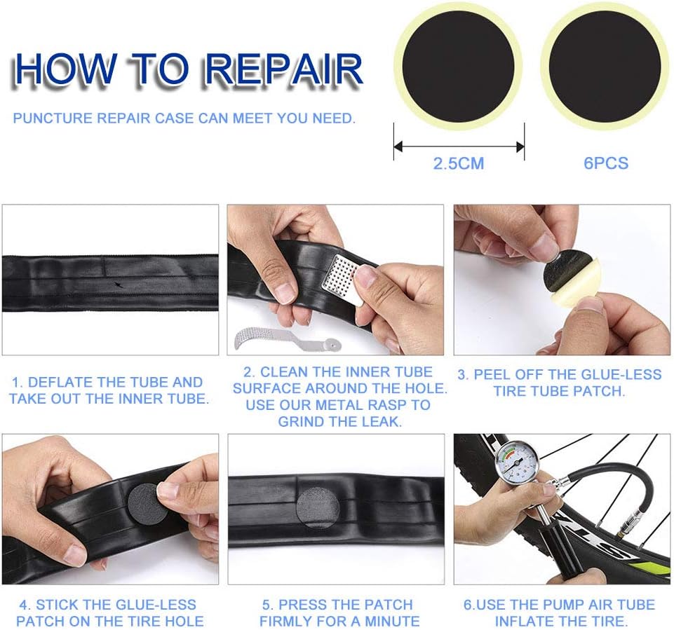 JONMON Bike Pump Portable, Tire Air Pressure Inflator with Gauge, Mini Bicycle High Pressure Frame Mounted Tyre Valve Inflation Cycling Repair Kit Tool for for Road and MTB Bikes, Balls