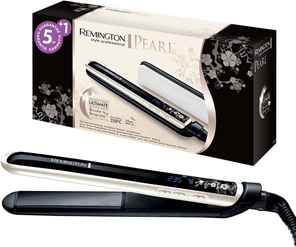 Remington Plancha de Pelo Pearl, Blanco y Negro - S9500 : Amazon.es: Salud  y cuidado personal