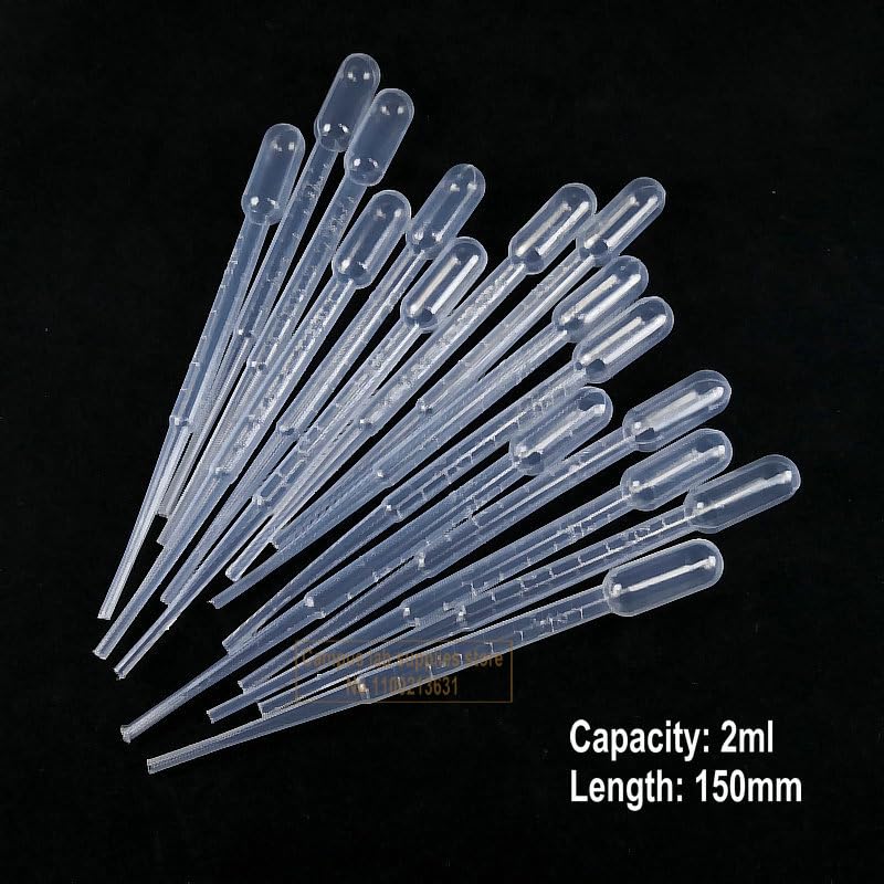100 Piezas a 1000 Piezas Lab Clear 0,2 ml/0,5 ml/1 ml/2 ml/3 ml/5 ml/10 ml pipeta Pasteur de plástico a Escala gotero de pipeta de Aceite Esencial (Size : 10ml 100pcs)