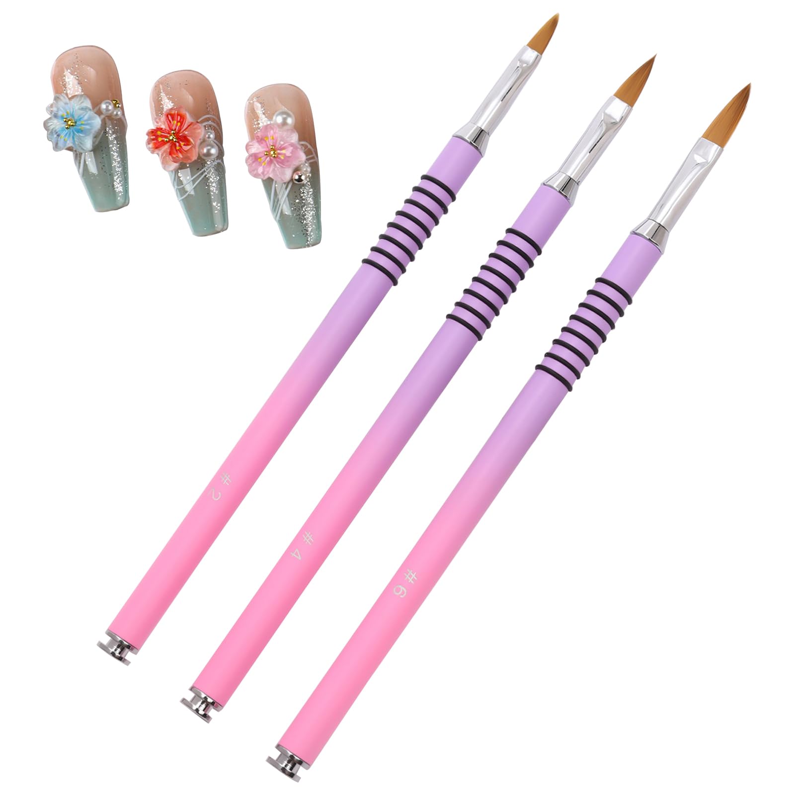 Pinceles Para Uñas Acrílicas, Acrylic Brush, 3d Flower Brush for Acrylic Nails, It Can Be Used in Nail Salons, Spas, And Home Personal Use, Providing You with A Pleasant Diy Manicure Experience.