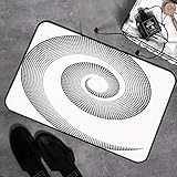 Tamaño: 45x 75 cm Alfombra Absorbente,Spires, la curva dimensional en espiral gira alrededor de un eje giratorio moviéndose en parale,Suave Memoria de Agua Absorbente Microfibra Estera de baño Alfombra de Ducha 45x75cm