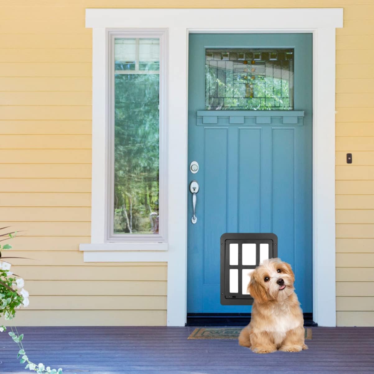 Mikikit 1set Pet Screen Door for Cats and Dogs Easy Access Cat Entrance and Convenient Pet Door