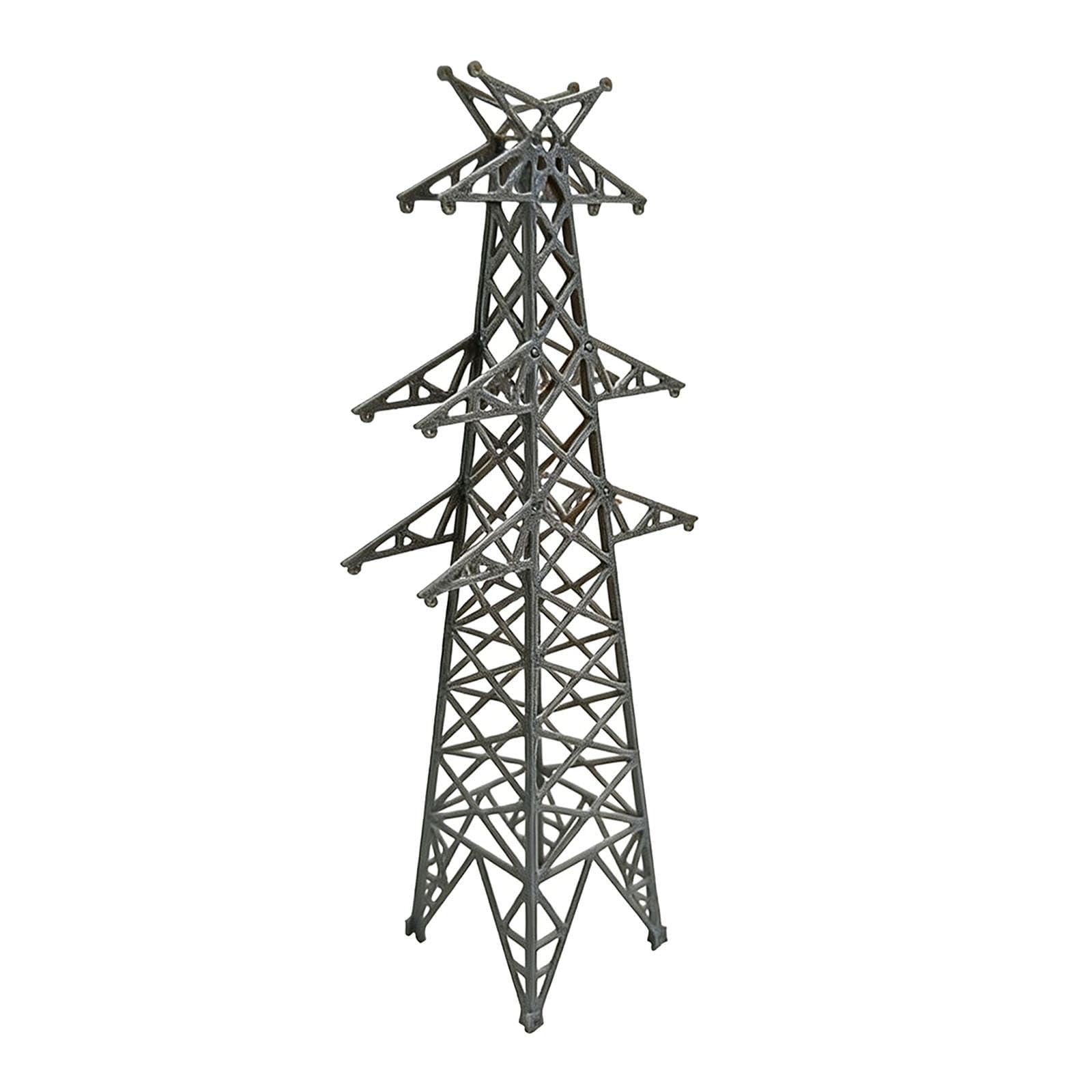 Hellery 1/100 Scale Model of Electric Transmission Pylons, Mini Diorama to Assemble Yourself, 20cm