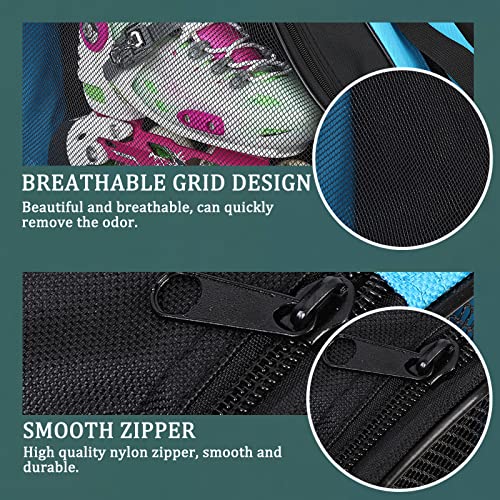 Soudittur Roller Skate Bag With Adjustable Shoulder Strap-Kids And Adults, Breathable & Water Proof High Capacity Ice Skate Bag For Skate Accessories(Blue) #TOP3