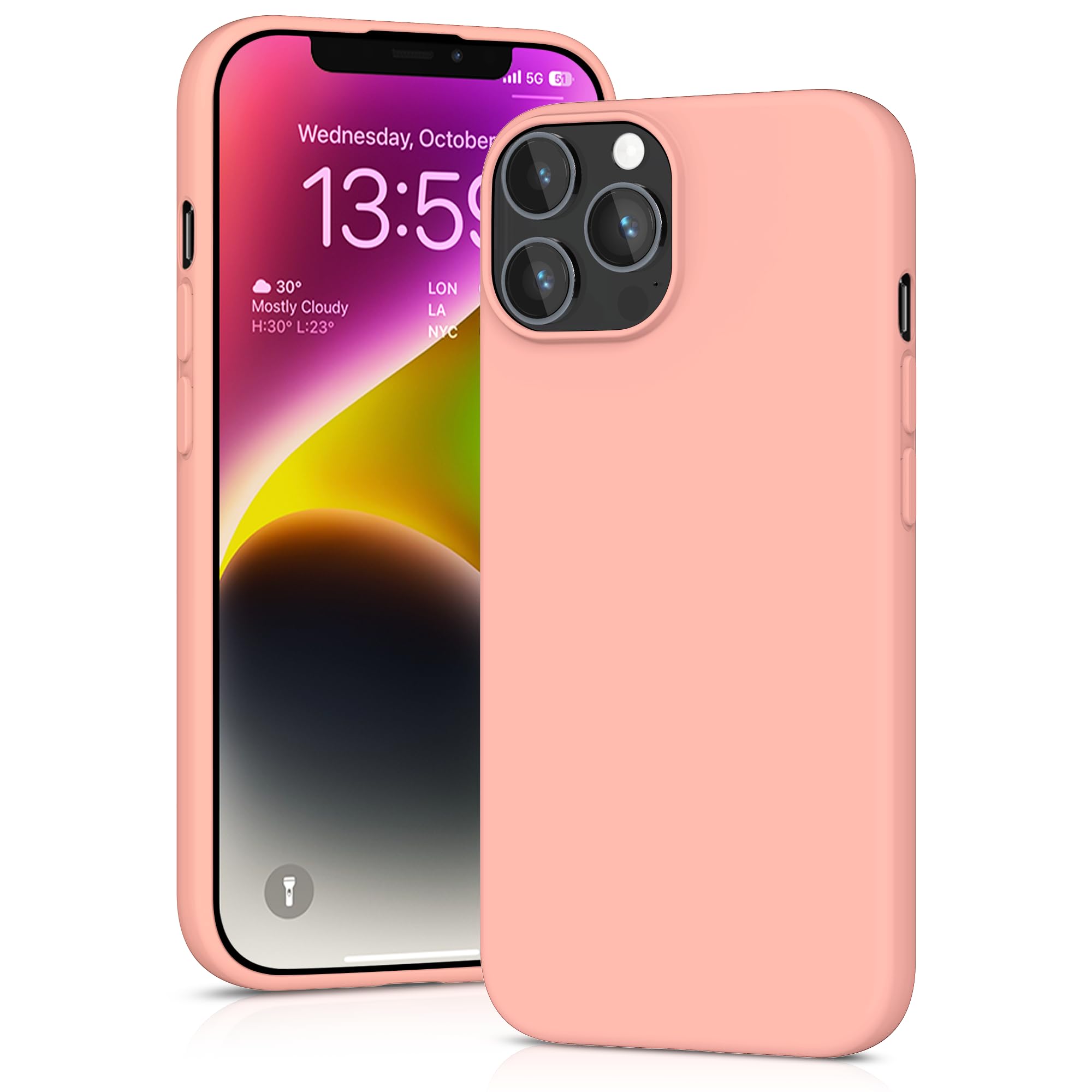 YATWIN Silicone Case for iPhone 13 Pro, Soft-Touch, Shockproof, DustProof