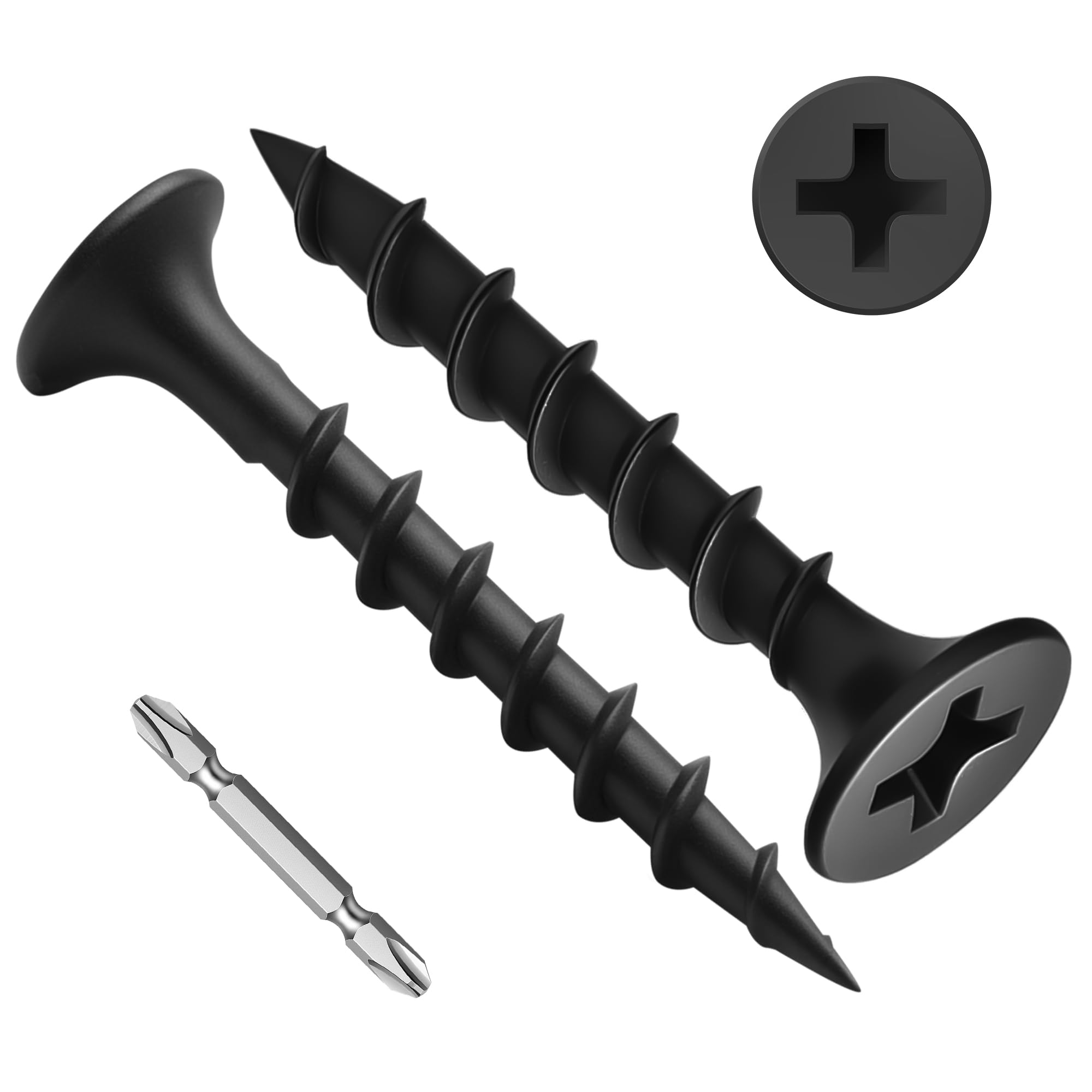 600 Drywall Screws - #6 x 1-1/2" Black -9