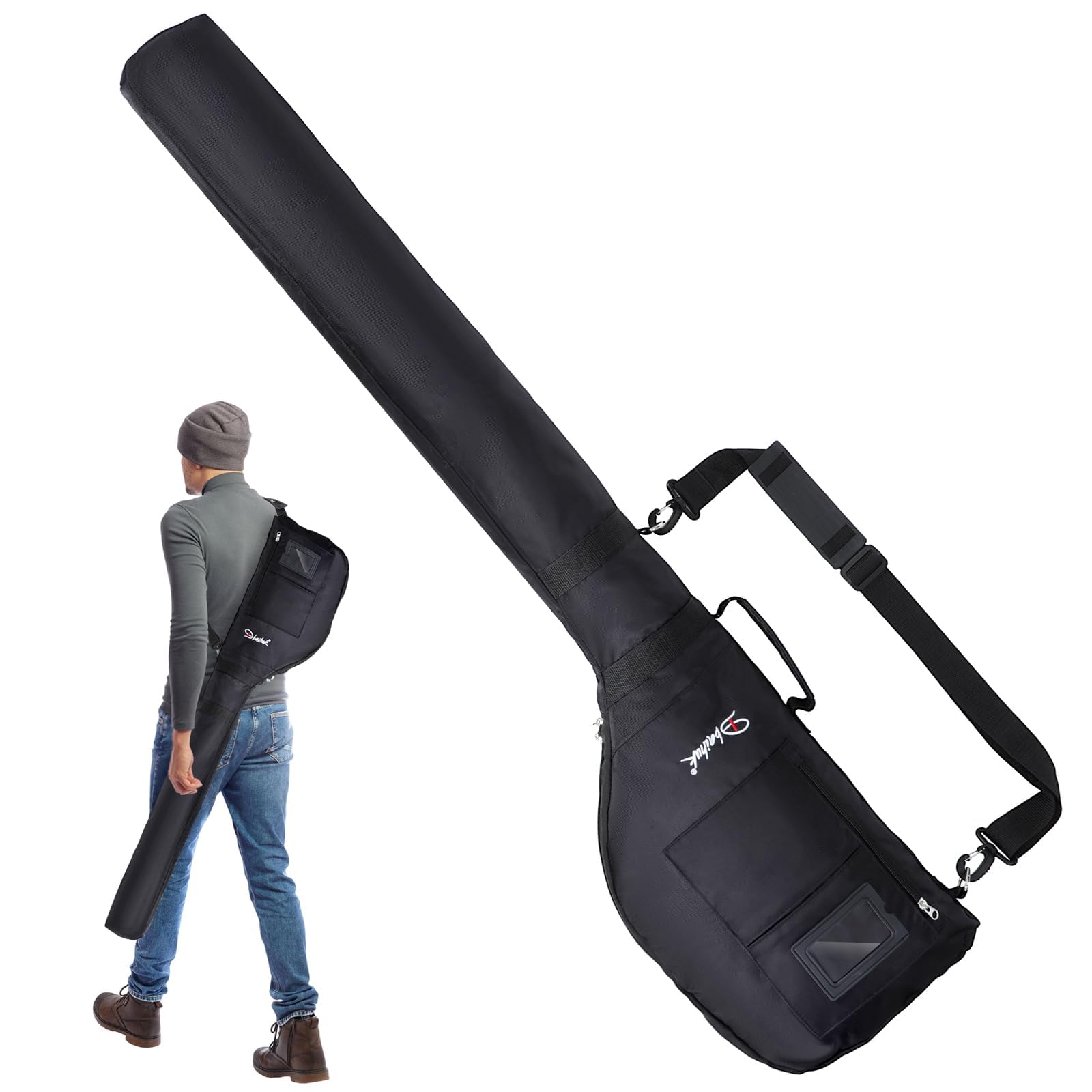 Number-one Golf Club Bag, Foldable Golf Carry Bag with Adjustable Sling Strap for 3-7 Clubs, Lightweight Golf Sunday Bag Ideal for Golf Course & Travel