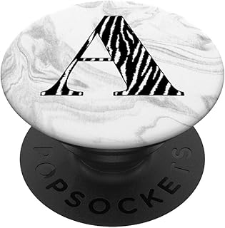 Lettera A del monogramma della stampa della zebra PopSockets PopGrip Intercambiabile