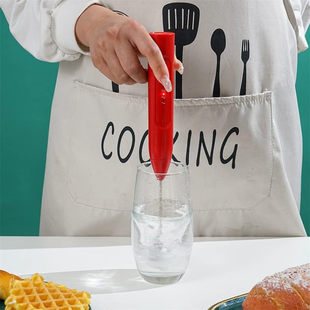USB Electric Whisk Coffee Milk Drink Mixer Mixing Head Whisk Rechargeable (Color : Red Size : As the picture shows) (White As the picture shows)