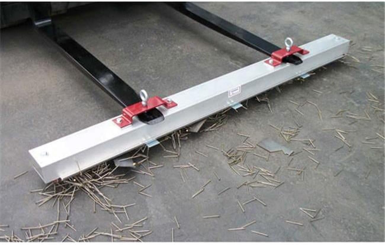 48 in. Double Strength Load Release Road Mag Sweeper - Silver & Burgundy