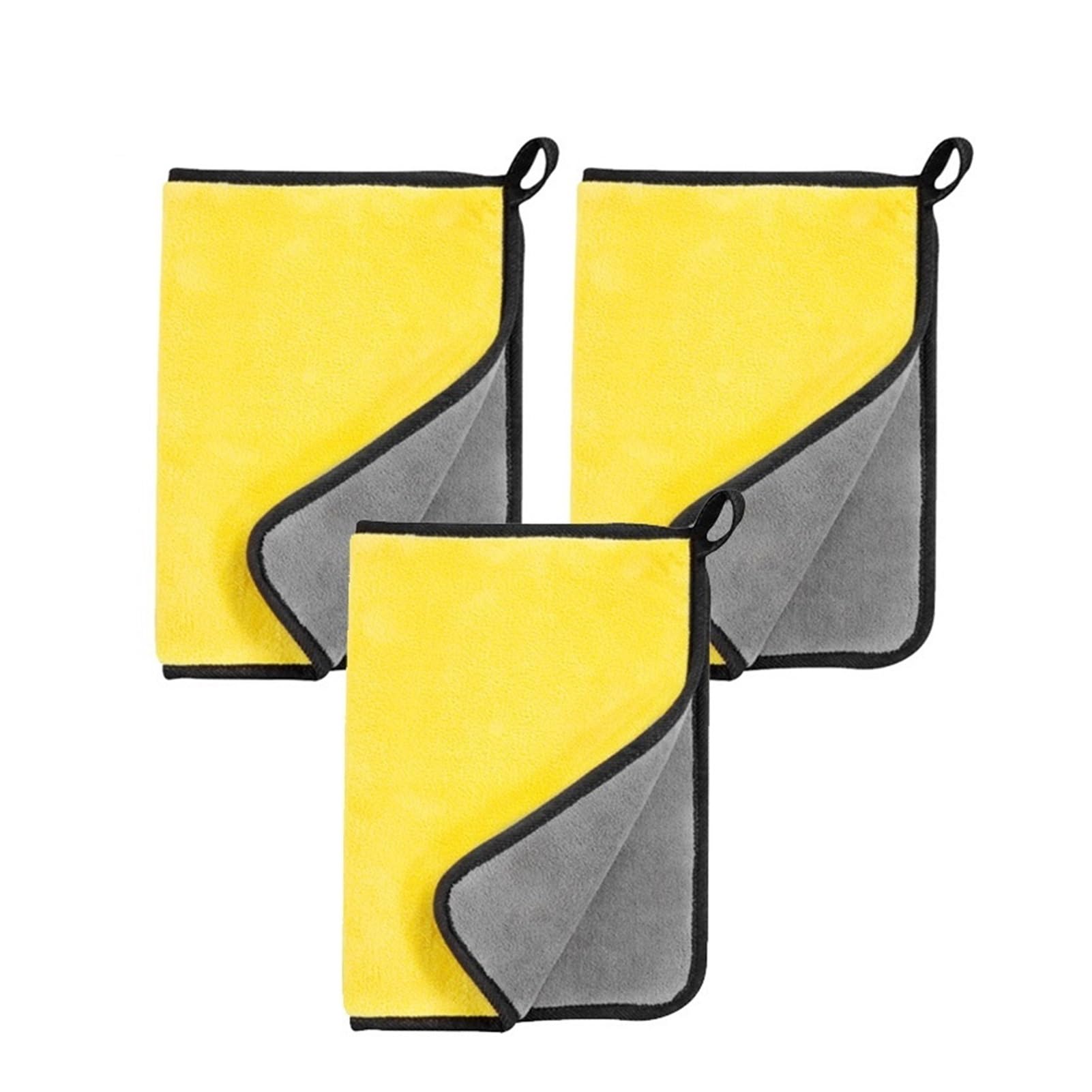 TRUSTTWO Asciugamano autolavaggio 40x80 cm Assistenza auto Microfibra Asciugamani Diavolo Forte Spessa Peluche Detailing Detailing Auto Panno for la pulizia Auto Accessori The 3pcs Yello