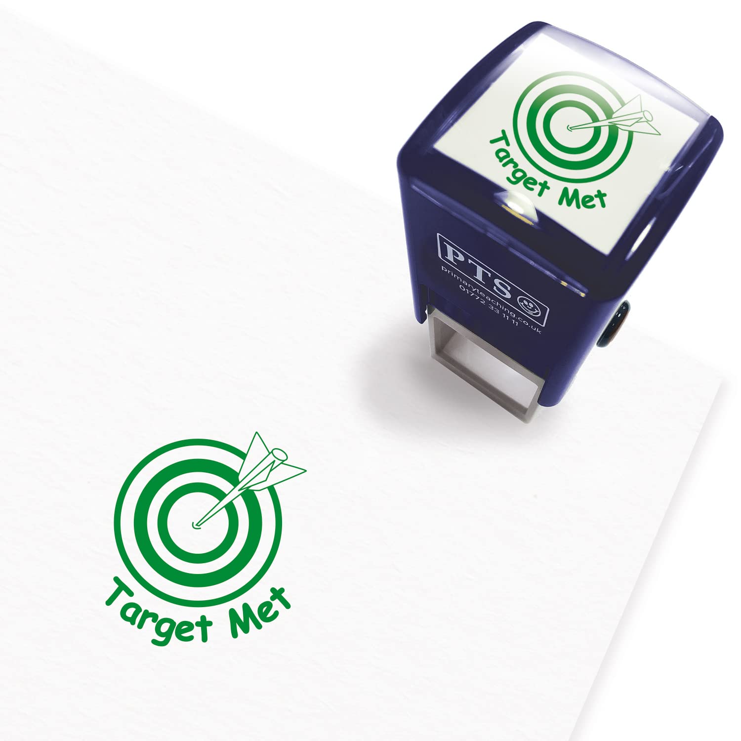 Target Met Pre-inked Stamper Ready To Use 25mm Primary Teaching Services (Green) — image 1