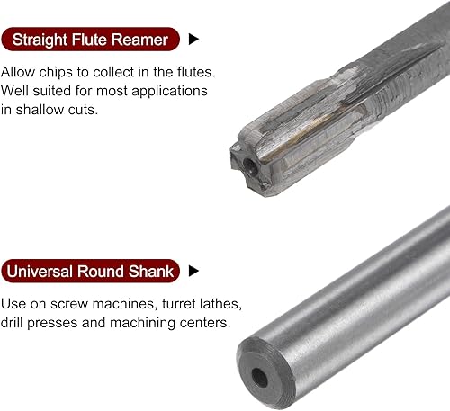 Miniatura 4 de HARFINGTON Escariador de 0.370 in H7 punta de carburo flautas rectas máquina de torno de vástago redondo Fresa