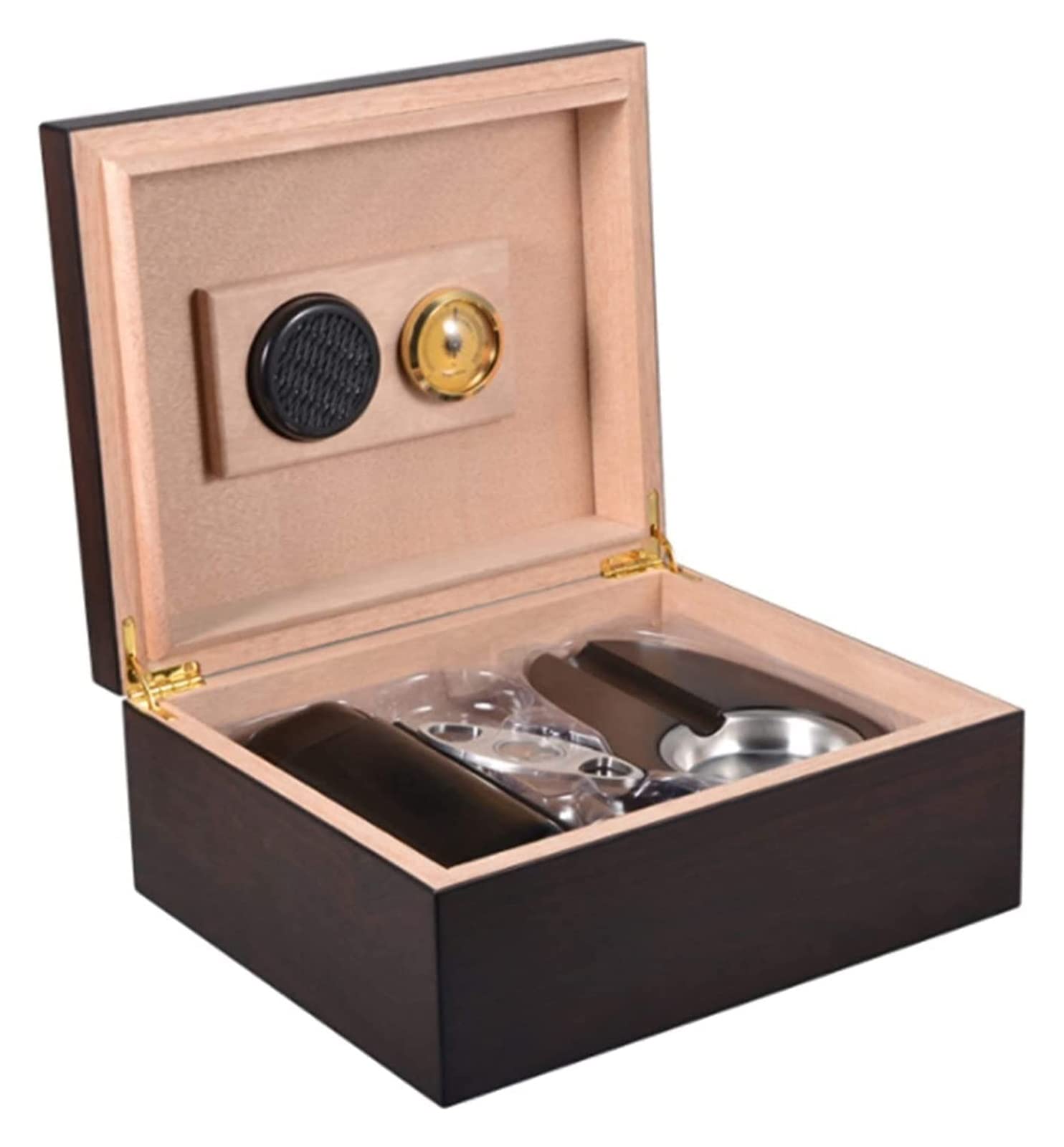 Pudełko na cygara Pudełko na cygara, Pudełko na cygara Humidor, Matowy mahoniowy rdzeń Humidor do cygar 6-częściowy zestaw akcesoriów Pudełko do przechowywania papierosów, Ręcznie robiony Humidor ce