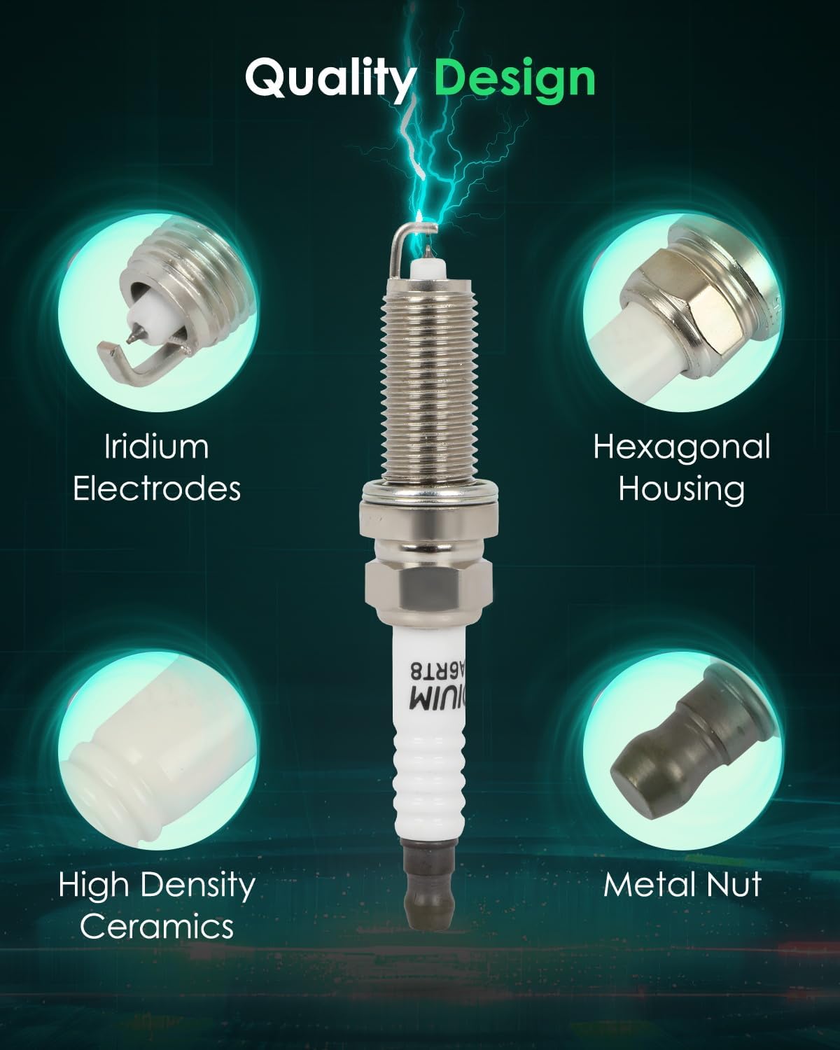 SCITOO Double Iridium Spark Plugs 96210 for Toyota Camry 2018-2020, RAV4 2019-2020, for Corolla 2019-2020, Highlander 2020, Avalon 2019-2020 & for Lexus ES300h 2019-2020, UX250h Pack of 4