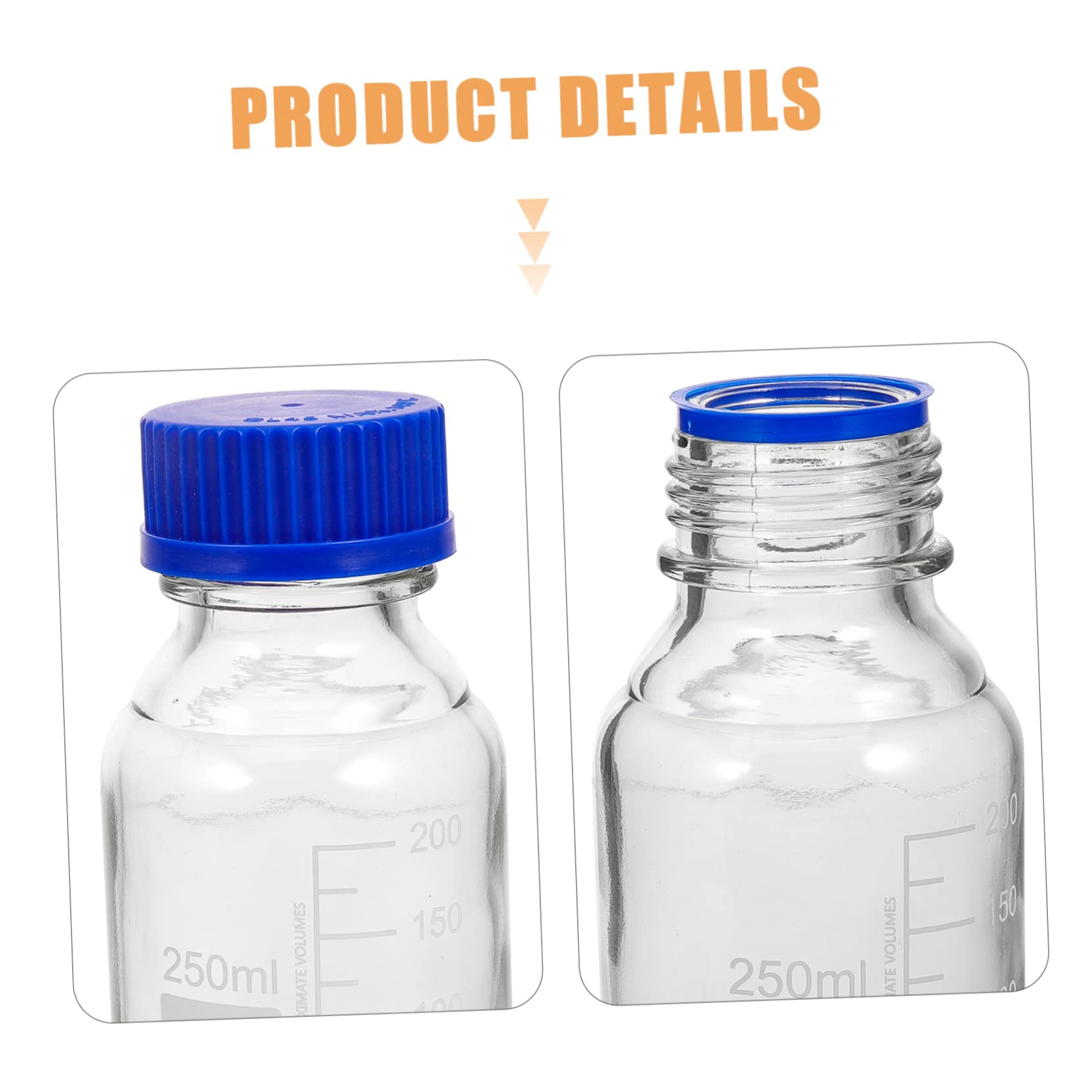 4piezas Frascos De Graduados Para Reactivos De Botellas De Almacenamiento De Resistentes y Reutilizables Diseño Prueba De Fugas
