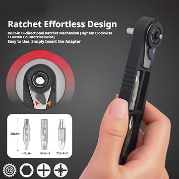 Multi-Function Ratchet Tire Lever with Hex Wrench and File Blade, Professional Bike Tire Repair Tool Kit, Portable Bike Multitool with Mini Ratchet Wrench for MTB, Road Bicycle (2pcs)