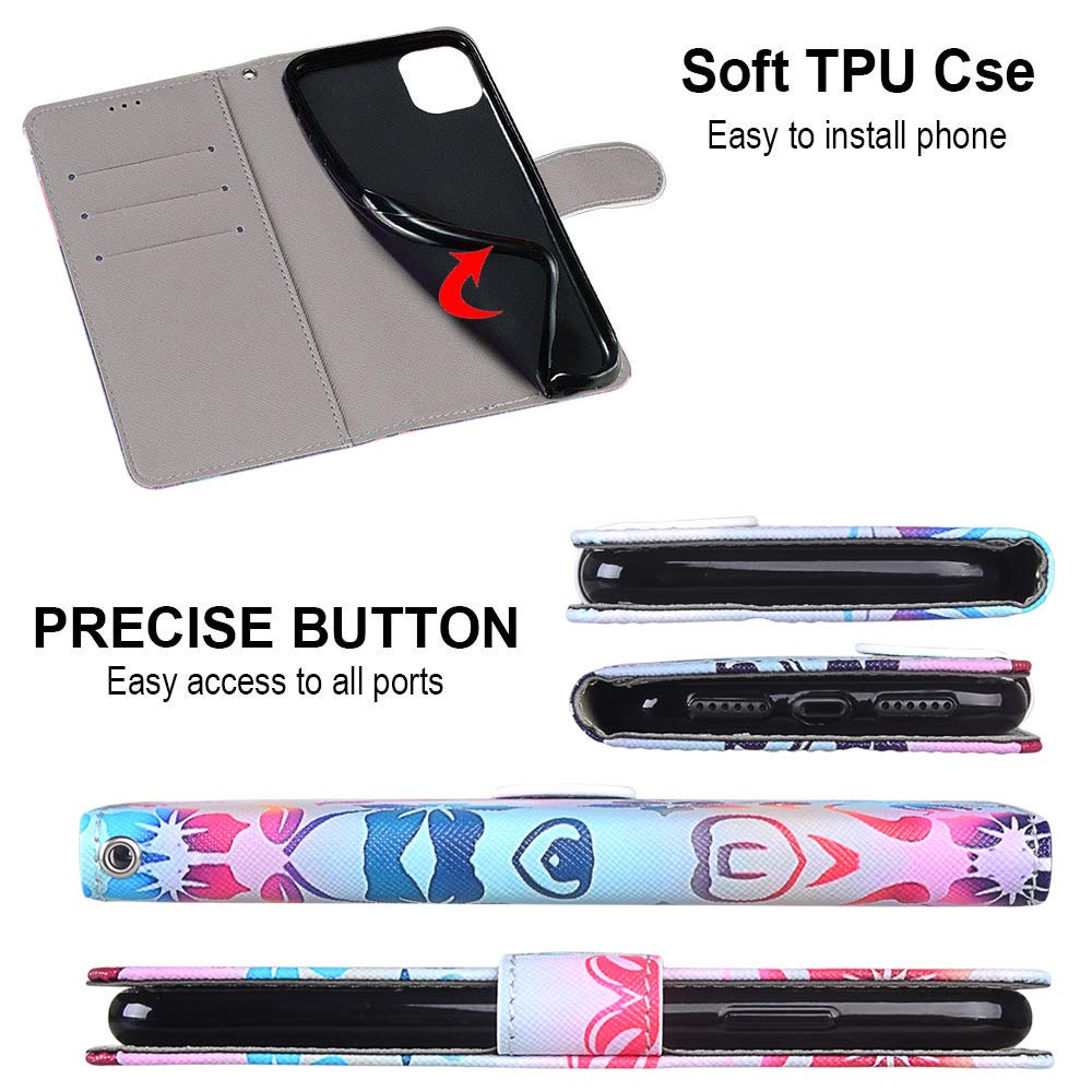 Xinyunew Custodia A Portafoglio In Pelle PU Per Huawei P10 Lite - Con Chiusura Magnetica, 3 Slot Carte E Supporto Orizzontale - Nero