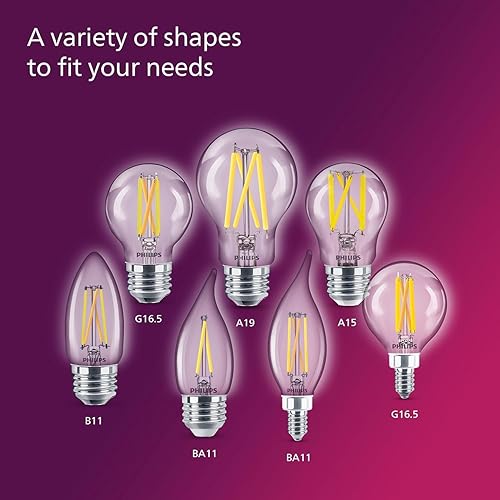 Miniatura 6 de Philips LED - Foco A19 regulable transparente sin parpadeo. Tecnología EyeComfort, 800 lúmenes, luz diurna (5,000 K), 8 W=60 W, base E26, blanco