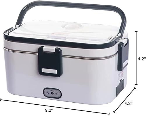 Miniatura 8 de Fiambrera eléctrica de 60 W, calentador de alimentos 3 en 1 (gran capacidad de 1.8L) para cochecamiónhogaroficina, lonchera térmica con bolsa de