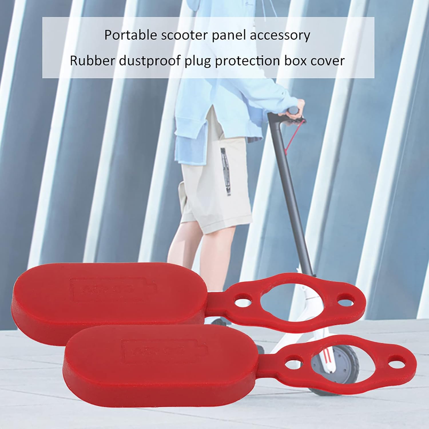 Keenso 2PCS Electric Scooter Charging Port Cover, Scooter Charging Port Cover Accessory Fit for PRO Electric Scooter (Red) Electric Scooter